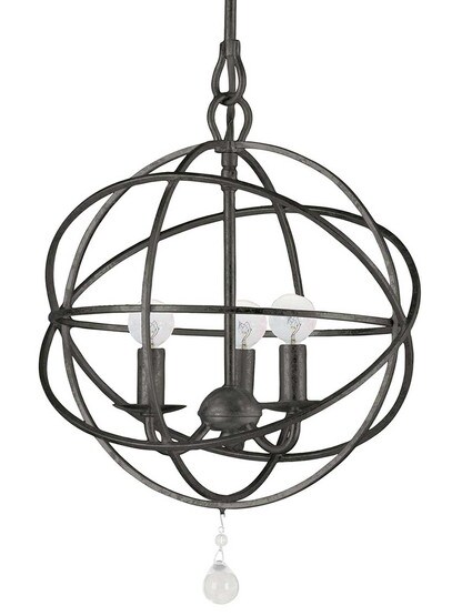 Solaris 3 Mini Chandelier in English Bronze.
